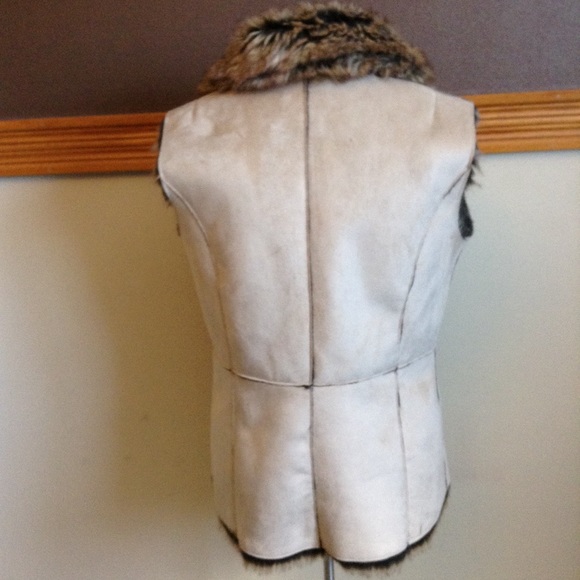 REVERSIBLE VEST faux fur and suede S (B6) - Picture 6 of 6